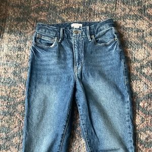 Good American “Good Classic” raw hem jeans (4/27)